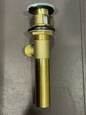 Price Pfister Gold Brass Sink Pop-Up Drain with Side Overflow